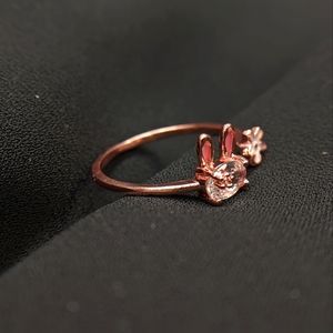 Bunny Rabbit Usagi Korean Fashion Ring Pink Rose Gold JZ225